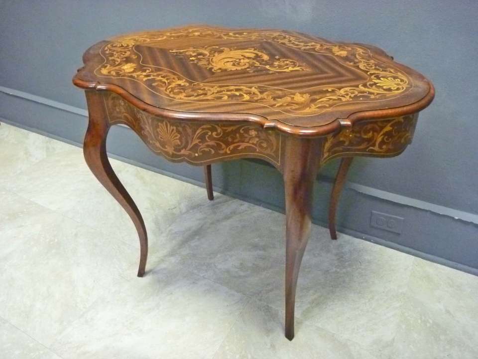 French Style Inlaid Center Table