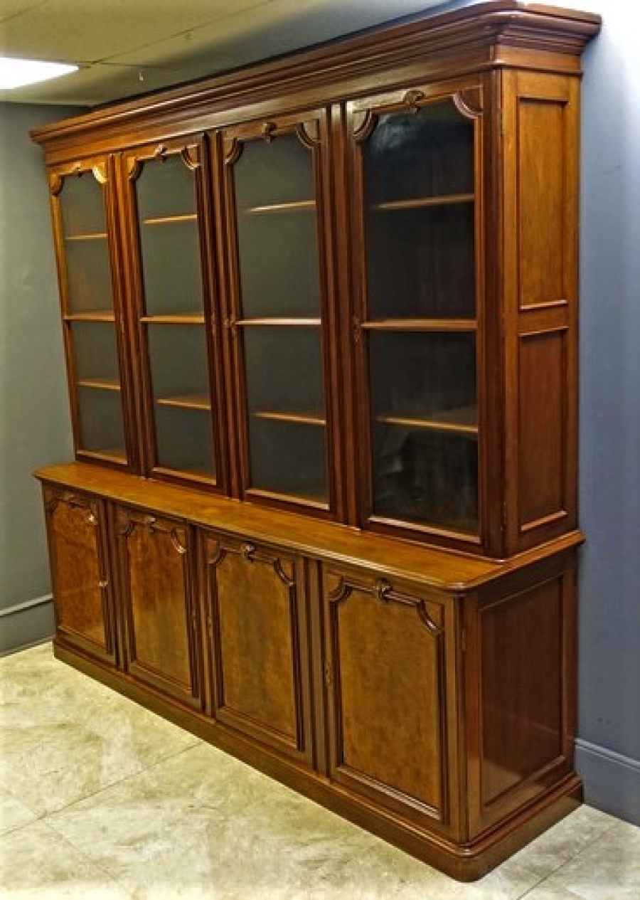 Large Victorian Bookcase, Breakfront, Library