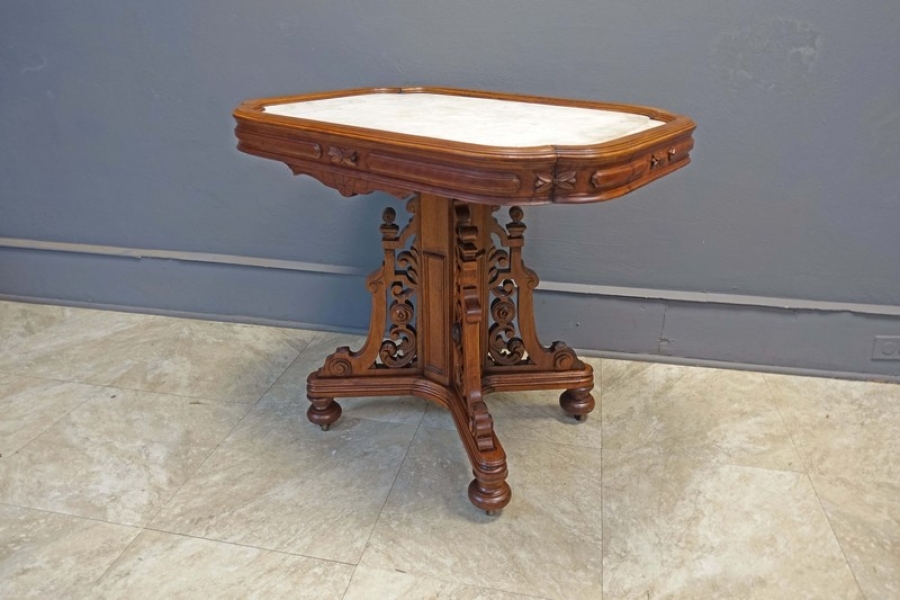 Victorian Picture Frame Marble Top Table