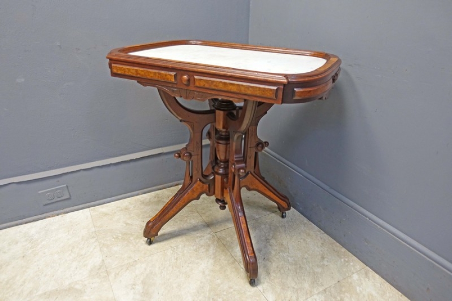 Victorian Marble Top Table with Picture Frame Top