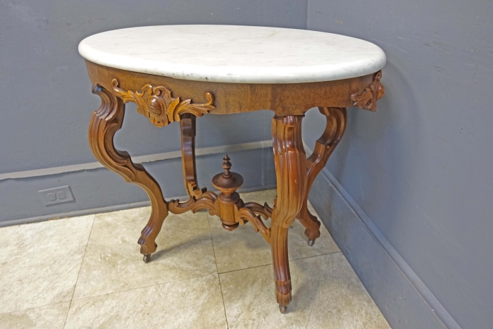 Victorian Oval Marble Top Table