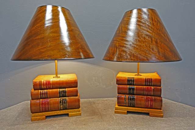 Pair of Lamps with Law Books