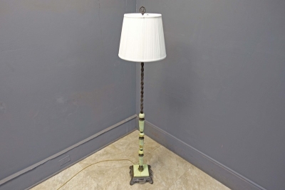Art Deco Floor Lamp with Green agate