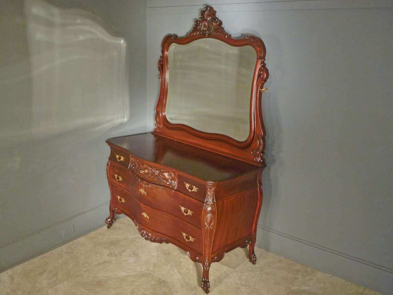 Mahogany Victorian Carved Dresser by R.J. Horner