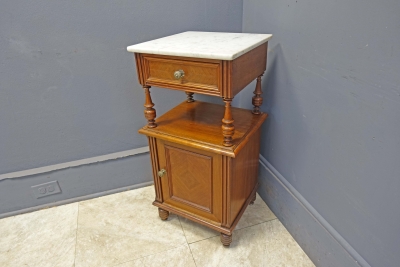 Victorian Marble Top 1/2 Commode/End Table/Night Stand